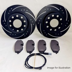 REAR DRILLED GROOVED BRAKE DISCS PADS SENSORS FOR BMW 420d COUPE F32 F82 07-15