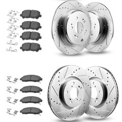 Front & Rear Brake Kit for 2007-2014 Acura/For Honda, 13in Drilled Rotors
