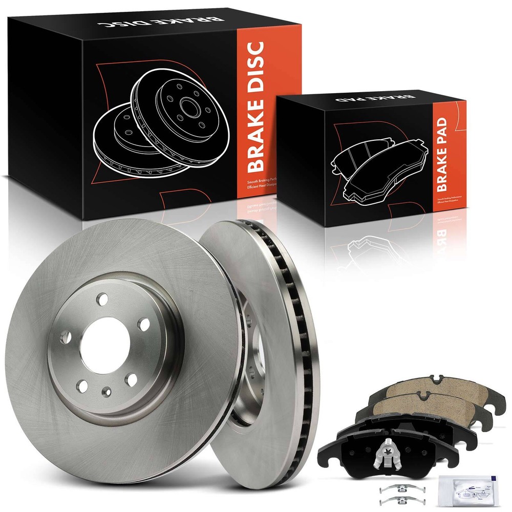 6x Front Disc Rotors & Ceramic Brake Pad for Audi A4 2012-2016 A4 Quattro A5 A6