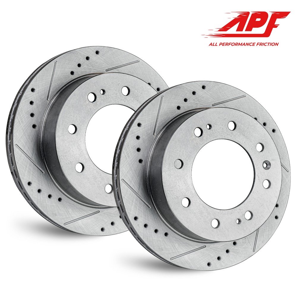 Front Zinc Drilled/Slot Brake Rotors for Ford F-350 Super Duty 2013-2020