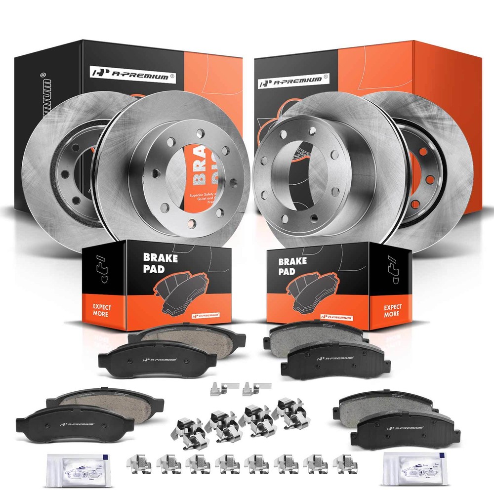 A-Premium Front & Rear Disc Brake Rotors & Brake Pads for Ford F250 SD 08-12 4WD