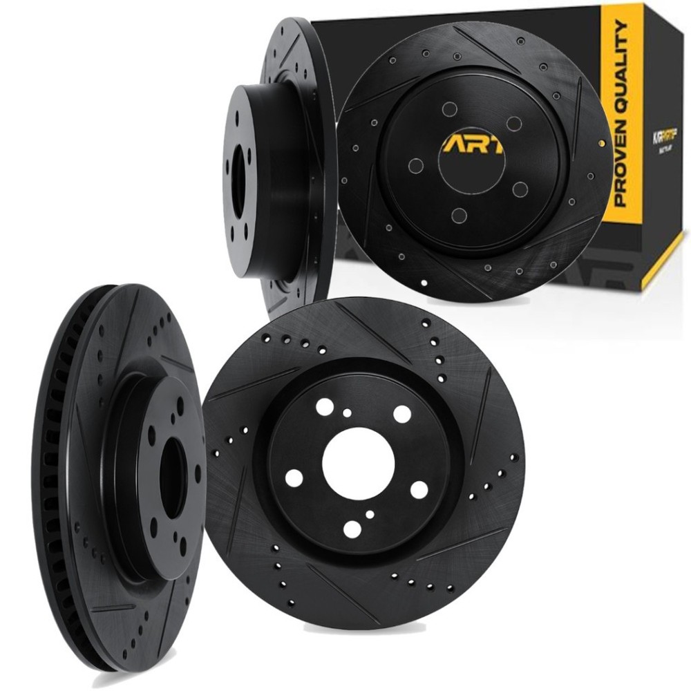 For Honda CR-V 2002-2004 Brake Rotor | Black | Drilled and Slotted