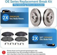 280mm Front Disc Rotors + Ceramic Brake Pad for Hyundai Elantra Kia Forte Forte5