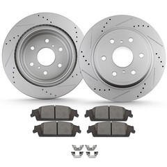 Rear Ceramic Brake Pads & Rotors For Cadillac Escalade Chevrolet Silverado 1500