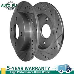 253mm Rear Drilled & Slotted Brake Rotors for Ford Fiesta 2014-2019 Focus 01-07