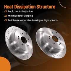 Rear Drilled Slotted Brake Rotors Ceramic Pads for Honda CR-V 2005-2016 5 Lug