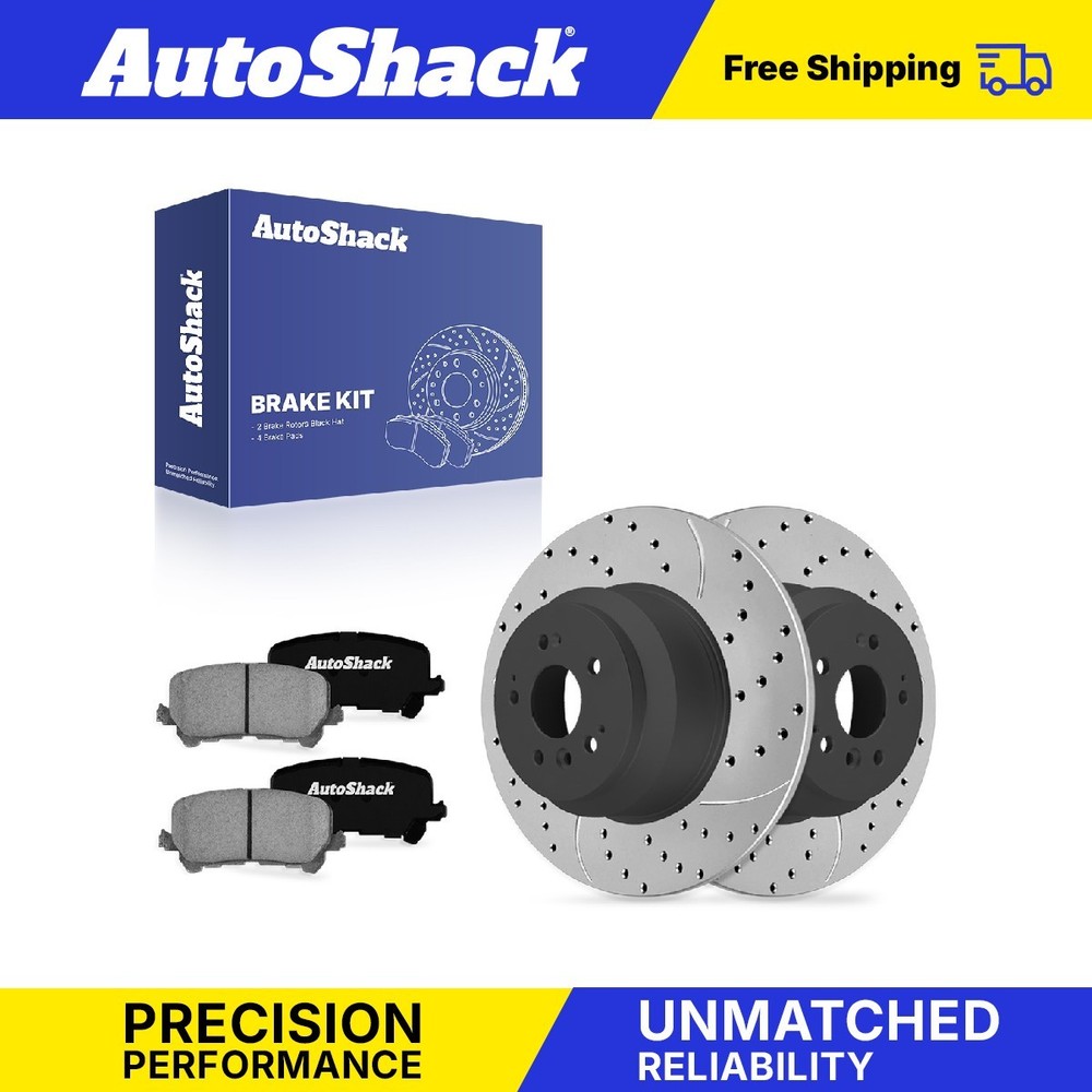 Rear Drilled Slotted Brake Rotors Ceramic Pads for Honda, Pilot 2016-2022