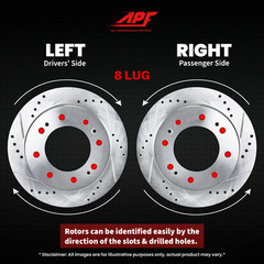 Front Zinc Drilled/Slot Brake Rotors for Ford F-350 Super Duty 2013-2020