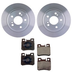 Hella Rear Rotors Low-Met Disc Brake Pad Kit For R129 300SL 500SL SL500 Base FI