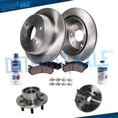 Front Brake Rotors Ceramic Pads Wheel Hub Bearing for 2003 2004 Dodge Dakota 2WD