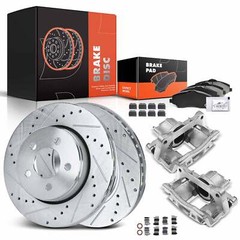 Front Drilled Brake Rotors & Pads + Calipers for Dodge Nitro Jeep Liberty 08-12