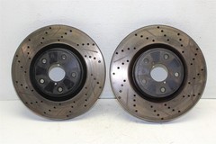 Stoptech 125.47022 HC Front Slotted Drilled Rotors For 2006 Subaru WRX STI 05-07