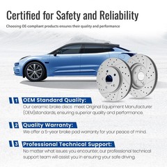 Front & Rear Disc Brake Rotors Set for 2022-23 Toyota Tundra Sequoia Lexus LX600
