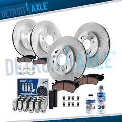 Front & Rear Disc Rotors Brake Pads +24pc Lugnut w/keys for Silverado 1500 Yukon