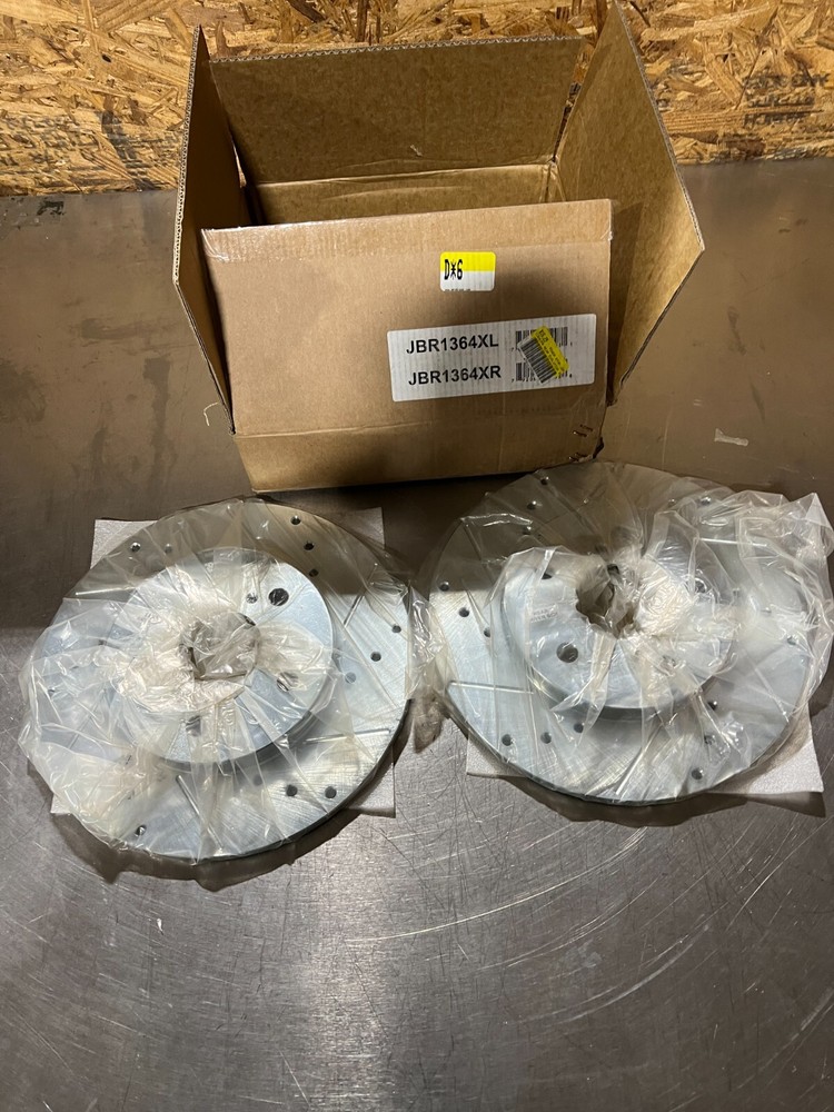 Power Stop Pair of Disc Brake Rotor Rear Drilled Slotted Brake Rotor