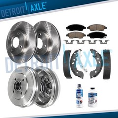 Front Rear Disc Rotors Drums Brake Pads Shoes for 2012 – 2019 Nissan Versa 1.6L