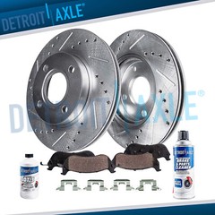 258mm Front Drilled Brake Rotors + Brake Pads for 2011 – 2018 2019 Ford Fiesta