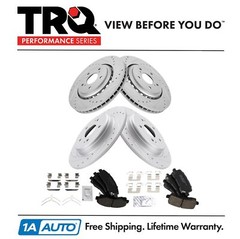 TRQ TRQ Front & Rear Ceramic Brake Pad & Performance Rotor Kit for Acura TLX