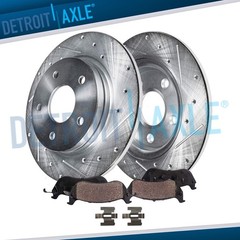 Rear Drilled Rotors Ceramic Brake Pads for 1993-2002 Ford Taurus Mercury Sable