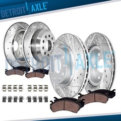Front Rear Drilled Brake Rotors Ceramic Brake Pads for 2018-2022 Jeep Wrangler