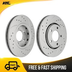 Front Drilled & Slotted Brake Rotor For 2001-2003 Dodge Grand Caravan 53004