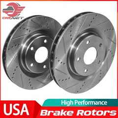 2Pcs 325mm Front Drilled Brake Rotor for Cadillac XLR 2005-2007 Chevy Corvette