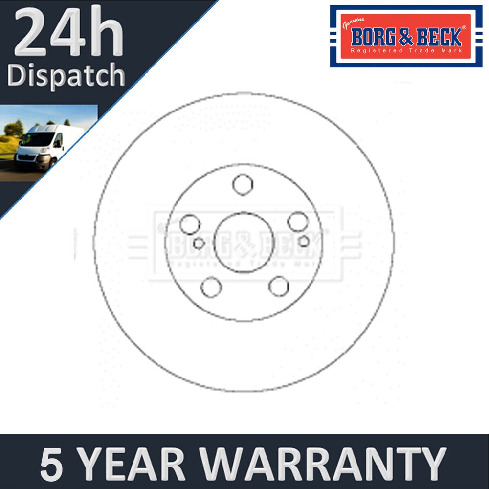 Fits Toyota Avensis 2001-2003 1.6 1.8 2.0 D 1x Brake Disc Front Borg & Beck