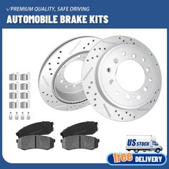 312mm Rear Drilled Disc Brake Rotors+Ceramic Pads for 10-21 Toyota 4Runner Gx460