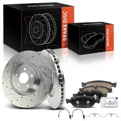 6x Front Drilled Rotors & Ceramic Brake Pad for Audi A6 Quattro 12-18 A7 Quattro