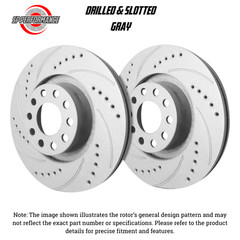SP Performance F54-045 Drilled/Slotted Grey Zinc Front Rotors 94-04 Ford Mustang