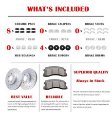 Front Rear Drilled Rotors and Brake Ceramic Pads for 2010-2011 Ford F-150 Discs