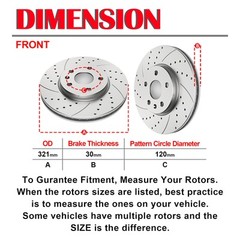 Front Drilled Brake Rotors & Pads for Chevy Equinox GMC Terrain Discs Brakes Kit