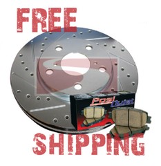 Sierra 1500 2WD w/2 piston 02-04 REAR Brake Rotors + Ceramic Pads