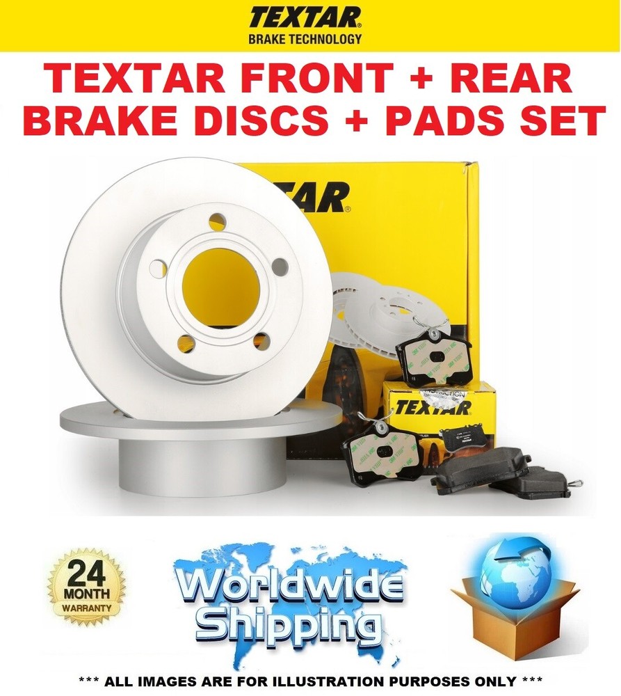 TEXTAR FRONT + REAR BRAKE DISCS + PADS SET for CITROEN XSARA PICASSO 1.6 2002-on