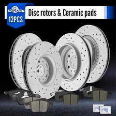 Front And Rear Brake Rotors Ceramic Pads for 2003 – 2012 2013 2014 Volvo XC90