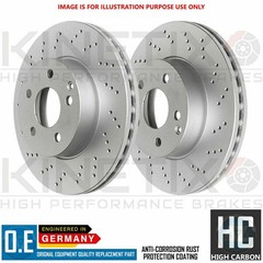 FOR AUDI A6 S6 C6 KINETIX REAR CROSS DRILLED PERFORMANCE BRAKE DISCS PAIR 330mm