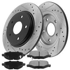 Rear Brakes Rotors and Brake Pads For Acura Mdx 2001-2006 Honda Pilot 2003-2008