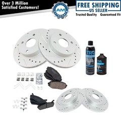 Performance Brake Rotor & Ceramic Pad Front Rear Kit w/Chemicals