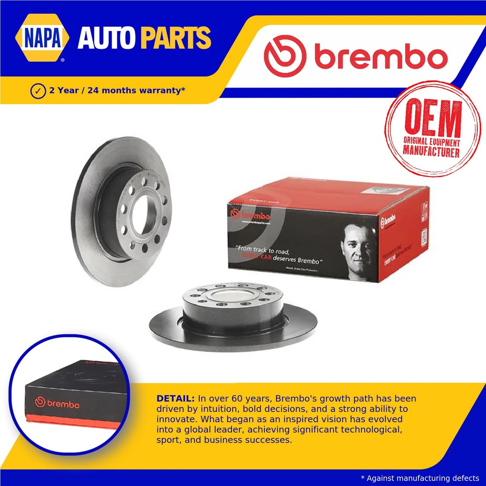 2x Brake Discs Pair Solid fits SKODA OCTAVIA Mk1, Mk2, Mk3 Rear 00 to 20 253mm
