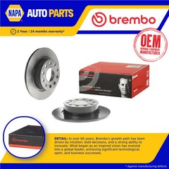 2x Brake Discs Pair Solid fits SKODA OCTAVIA Mk1, Mk2, Mk3 Rear 00 to 20 253mm