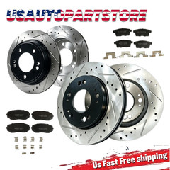 8pc Front&Rear Drilled Slotted Brake Rotors Pads for 2009 – 2014 2015 Mazda CX-9