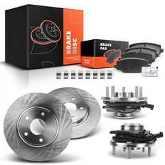 New Rear Disc Brake Rotor & Pads + Hub Bearing for Dodge Volkswagen Ram Chrysler