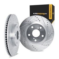 For Mercedes-Benz GLS450/GLS550 2017-2019 Rotors | Silver | Drilled And Slotted