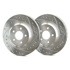 For Subaru Ascent 19-20 Drilled & Slotted 1-Piece Rear Brake Rotors