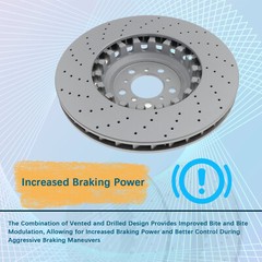 Pair Left & Right Front Vented & Drilled Disc Brake Rotors for BMW M5 M6 4.4L