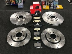 FOR TOYOTA SUPRA 3.0 MK3 MA70 FRONT REAR DRILLED GROOVED BRAKE DISCS AND PADS