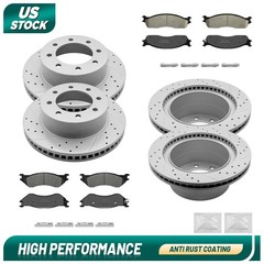 Front and Rear Brake Disc Rotors + Ceramic Pads For Ram 1500 2500 3500 2003-2008