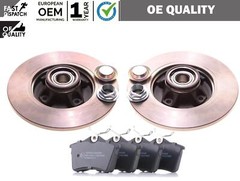 FOR PEUGEOT 308 1.4 1.6 2.0 HDi REAR BRAKE DISCS WHEEL BEARING ABS RING PADS