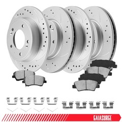 Front & Rear Drilled Rotors + Ceramic Brake Pads for 2017 – 2020 Hyundai Elantra