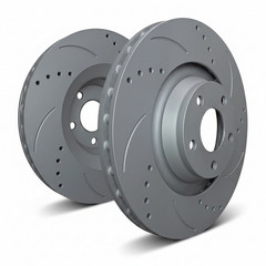 SP Performance F47-920 Drilled/Slotted Grey Rear Rotors for 08-17 Subaru WRX STi